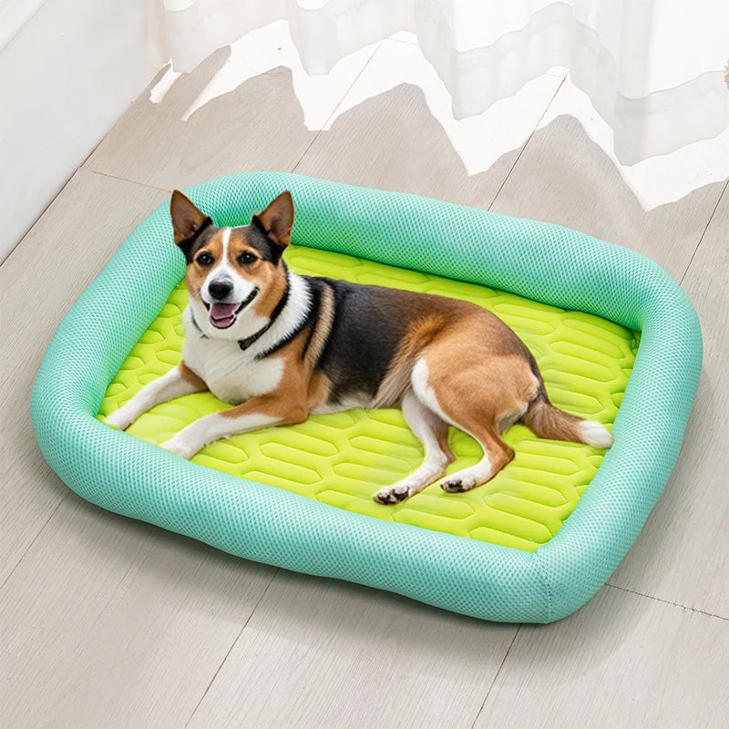 Summer Dopamine Color Matching Cooling Pet Bed,No Gel,Breathable Cat Kennel Suitable for medium and large dogs,Better With AC