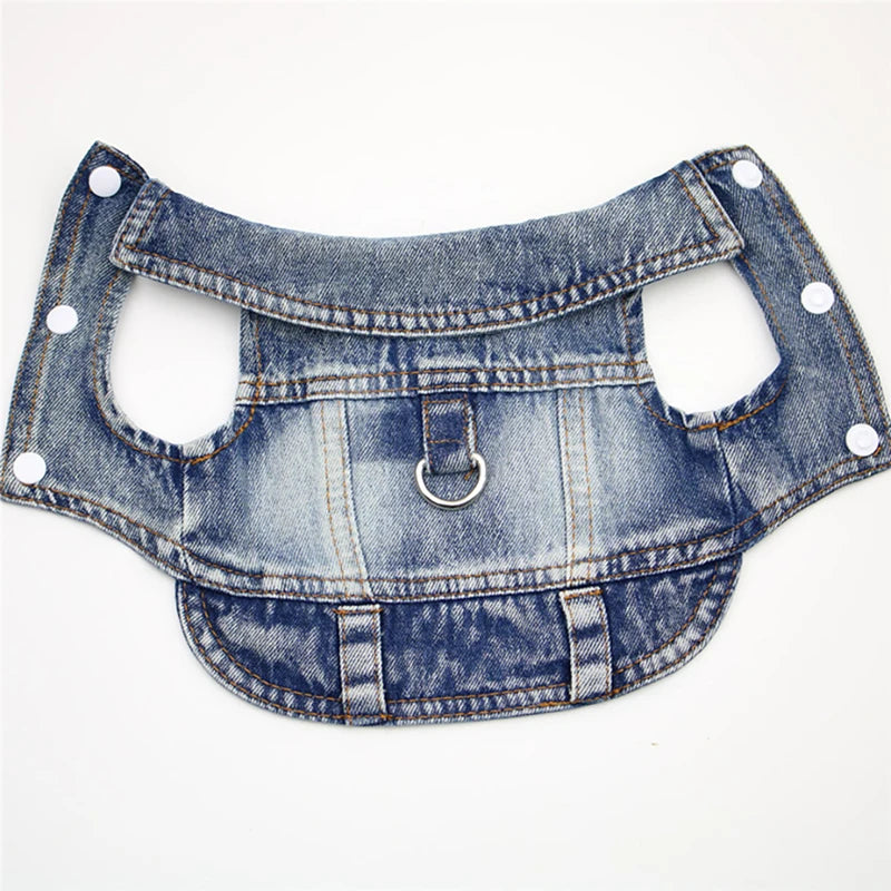 Pet Clothes Denim Dog Costume Summer Cowboy Vest Daisy Shirt Jeans Jacket Puppy Clothing for Chihuahua Yorkies