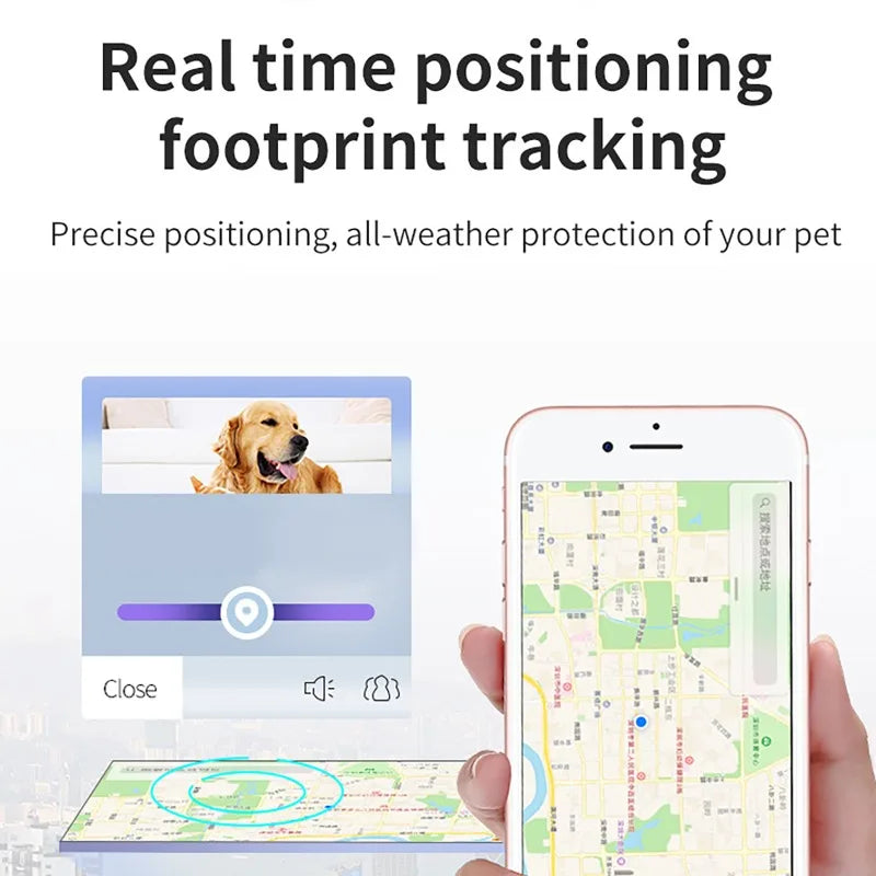 2G GPS & WiFi Pet Tracker Anti-Lost Smart Collar for Dogs/Cats with Real-Time Location Tracking Pet Activity Monitor Tracking