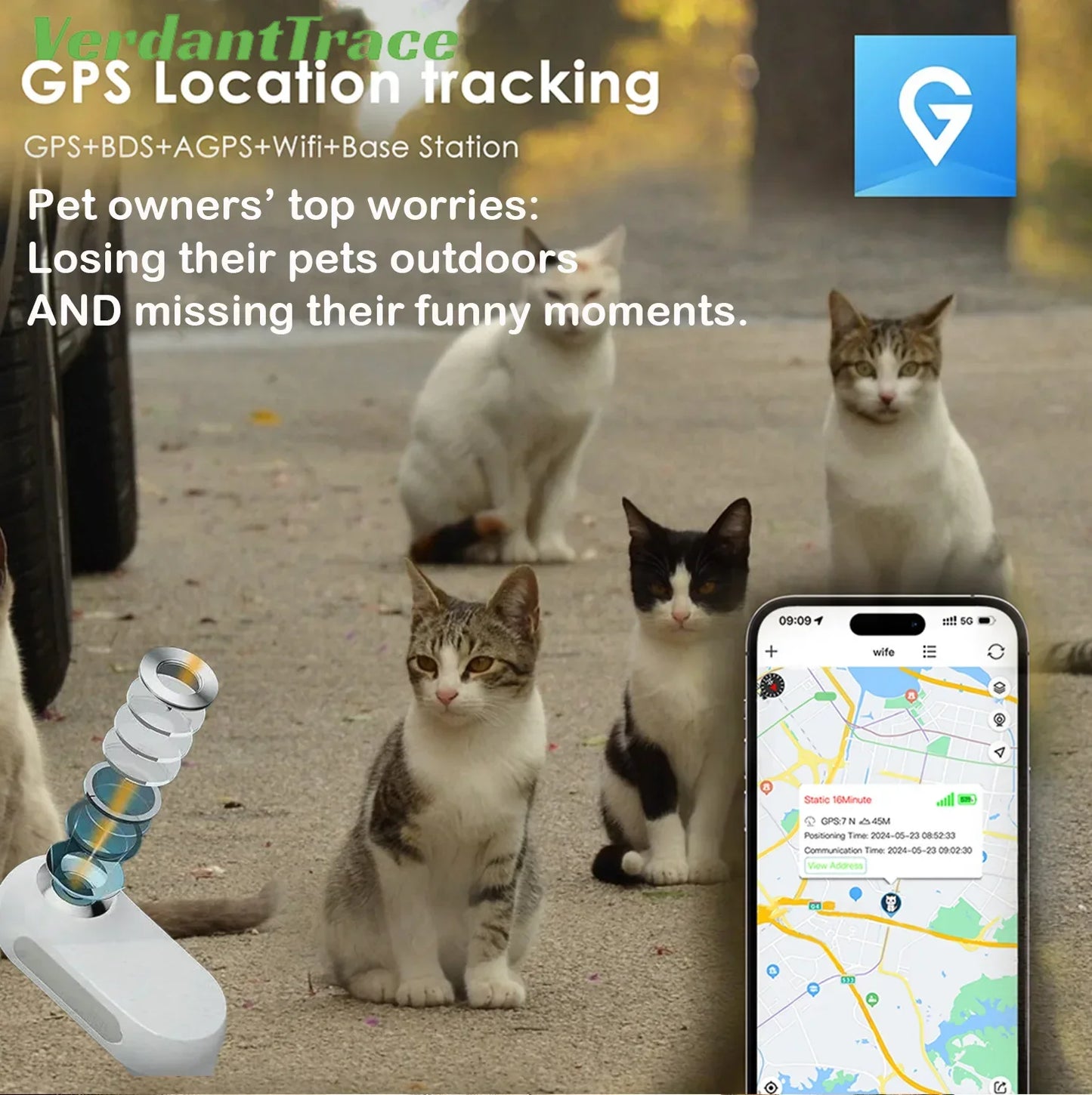 Waterproof 4G GPS Pet Tracker Mini Body Camera for Dog Cat Outdoor Adventures Smart Collar Tracking Video Recording VerdantTrace
