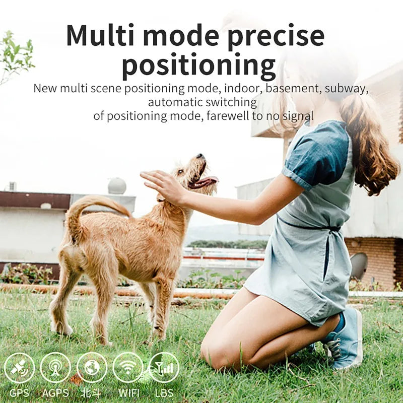 2G GPS & WiFi Pet Tracker Anti-Lost Smart Collar for Dogs/Cats with Real-Time Location Tracking Pet Activity Monitor Tracking