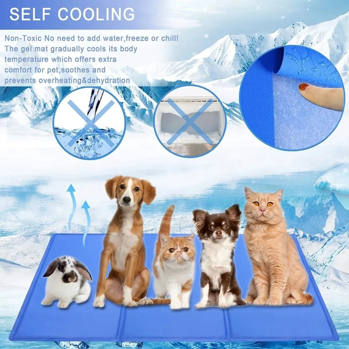 New Pet Ice Bed Mats Cushion Dogs Cats Summer Cooler Sleeping Pad Wear-resistant Heat Relief Cooling Sponge Gel Pet Supplies