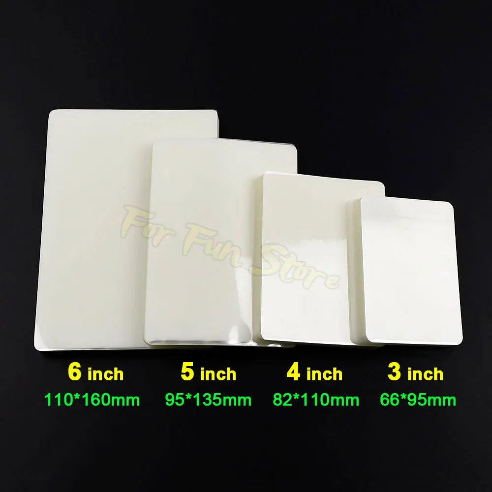 For Fun 3/4/5/6 Inch 100 Sheets 60 Mic Thermal Laminating Film PET Plastic Film For Photo/Card/Picture Hot Laminator Film