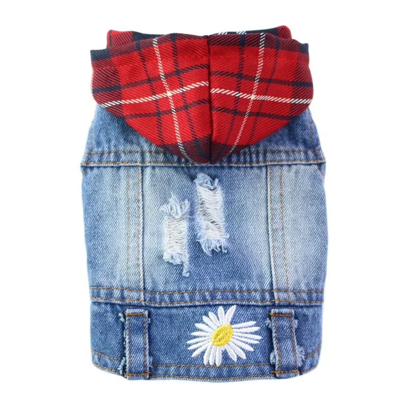 Pets Dogs Jeans Coat Jacket Towable Denim Vest Cat Puppy Spring/Autumn Clothes Apparel