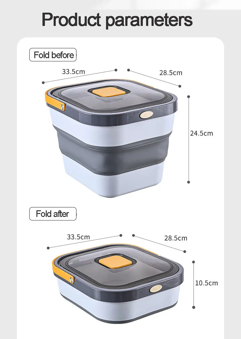 Plastic Sealable Kitchen Dog Food Storage Dispenser Collapsible Fold Airtight Rice Container with Lid Locking