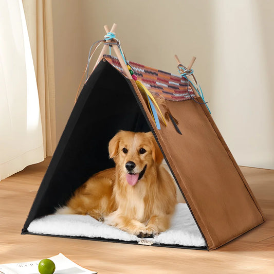 Tieker Pet Tent Cat Bed Dog House with Removable Mat Easy to Wash, Portable Dog Bed Pet Tent