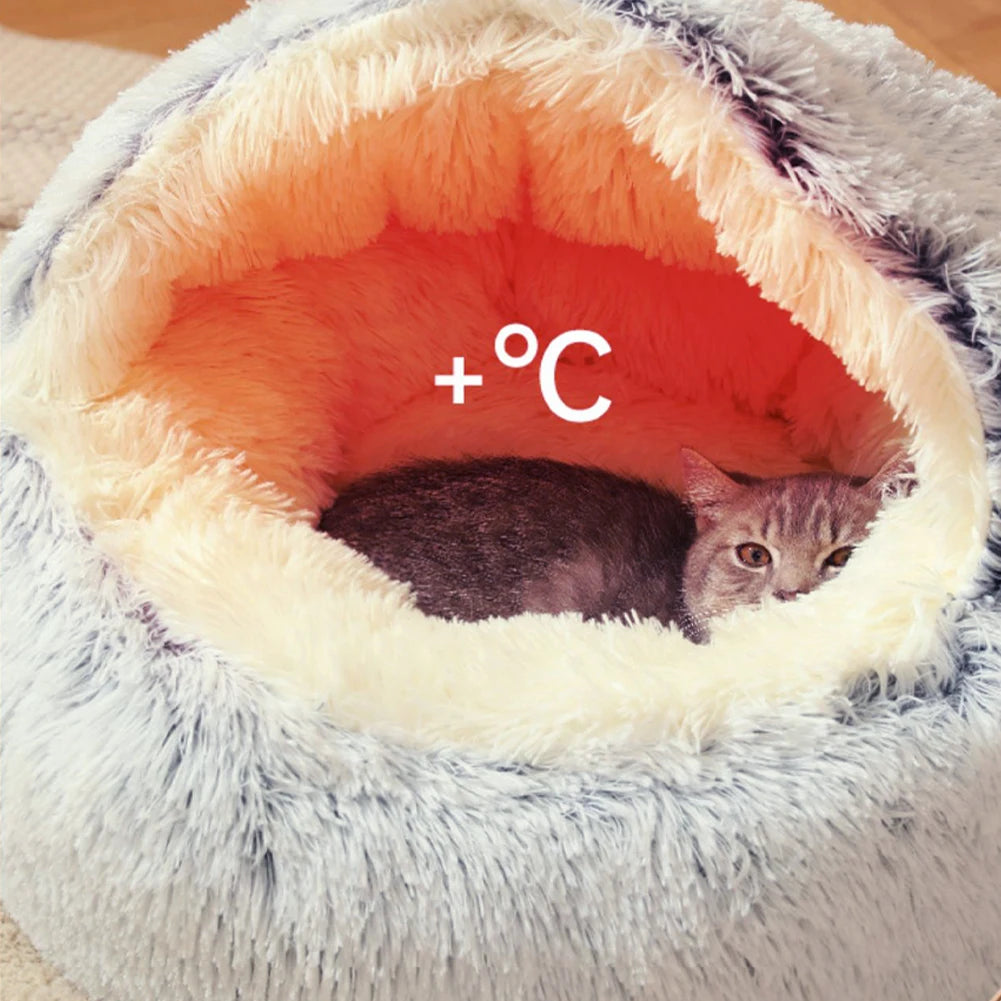 Tieker Plush Pet Bed Round Cat and Dog Soft Bed Pet Mattress Sleeping Hole Universal Suitable for All Seasons Small Cats and Dog