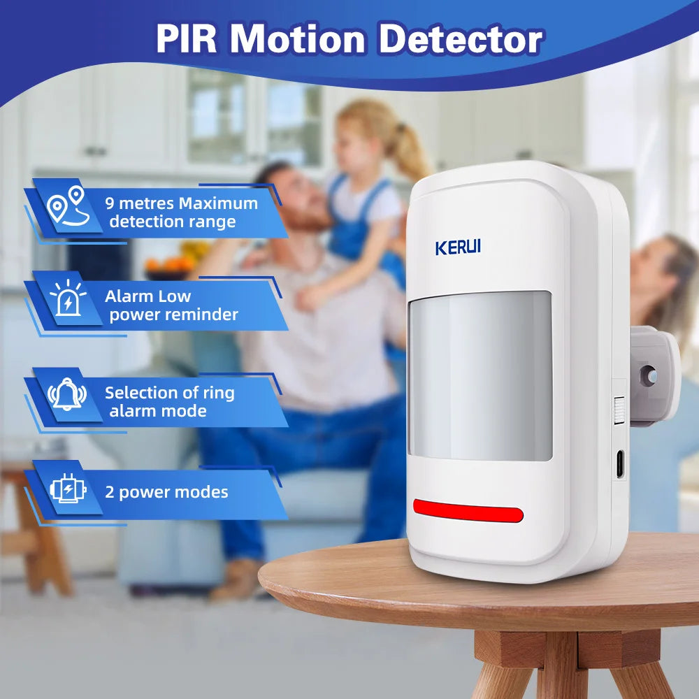 KERUI 433MHz Infrared Motion Sensor Detector Alarm/Doorbell Two Modes Wireless PIR Motion Alarm with Remote SOS for Home Elders
