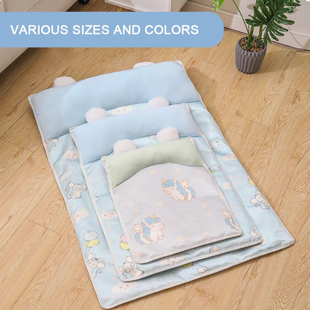 Summer Cooling Pet Mat – Ice Silk Dog Cat Bed Breathable Anti-Slip Cushion for Hot Weather, Washable Comfort for Small Medium