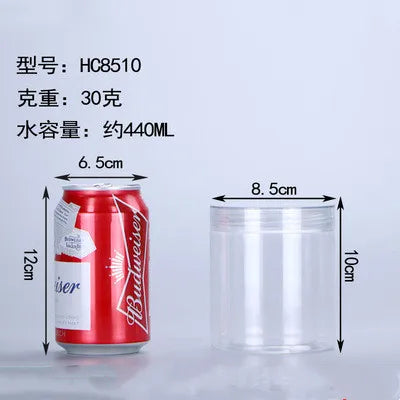 Wholesale 50pcs/pack Empty Plastic Clear Cosmetic Jars PET Food Jar Makeup Container With plastic lid Food Cans Seal Cans