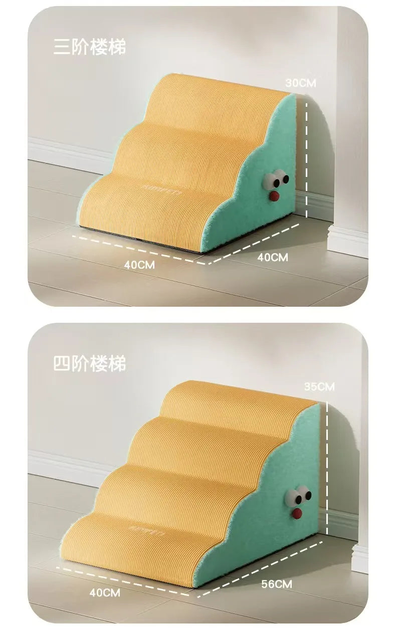 Pet 2/3 Step Stair Dog/Cat Ramp Ladder Memory Foam Sponge Dogs Sofa Removable and Washable Training Pet Ramp Stairs Pet Supplies