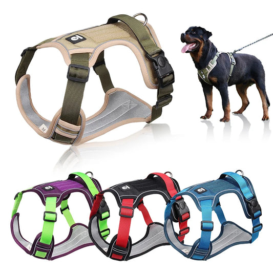 Dog Harness Reflective Midium Large Dogs Tactical Vest Big 1680D Waterproof Oxford Cloth Dog Harnesses Pet Accessoires Supplies