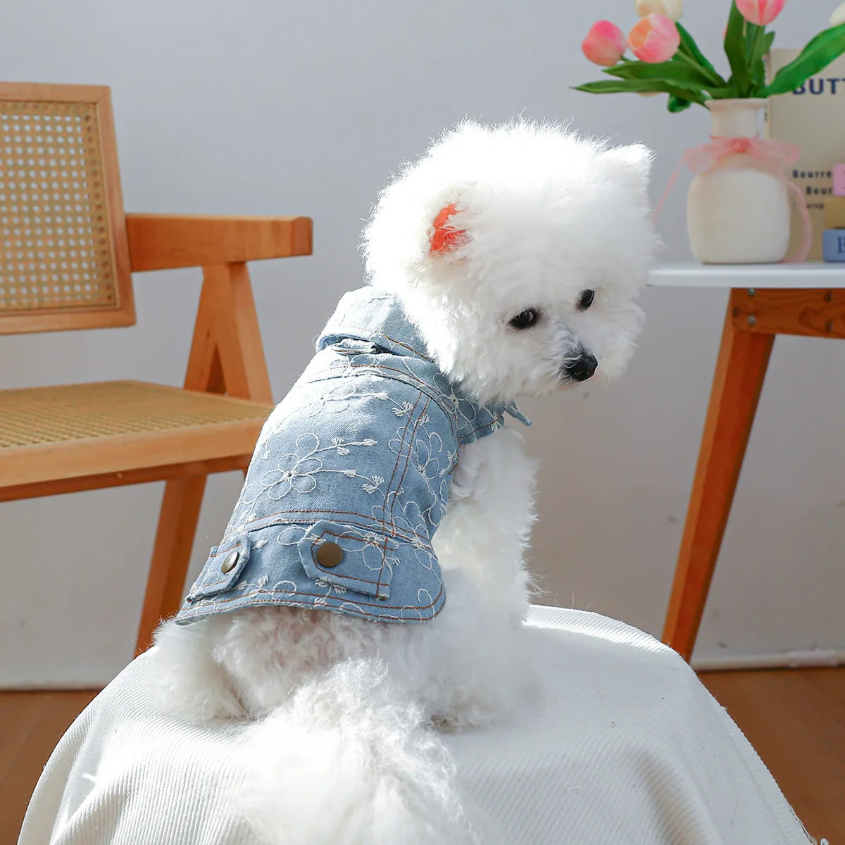 Denim Doggie Pet Jacket Sleeveless Vest Jeans Coat Autumn Spring Wear Apparel For Small Medium Dog XS XL Cat Puppy Clothes Goods