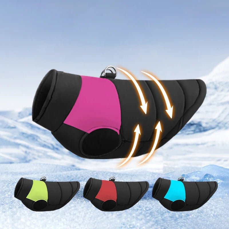 Waterproof Pet Dog Puppy Vest Jacket Winter Warm Dog Clothes Waterproof Pet Vest Zipper Jacket Coat For Small Medium Large Dogs