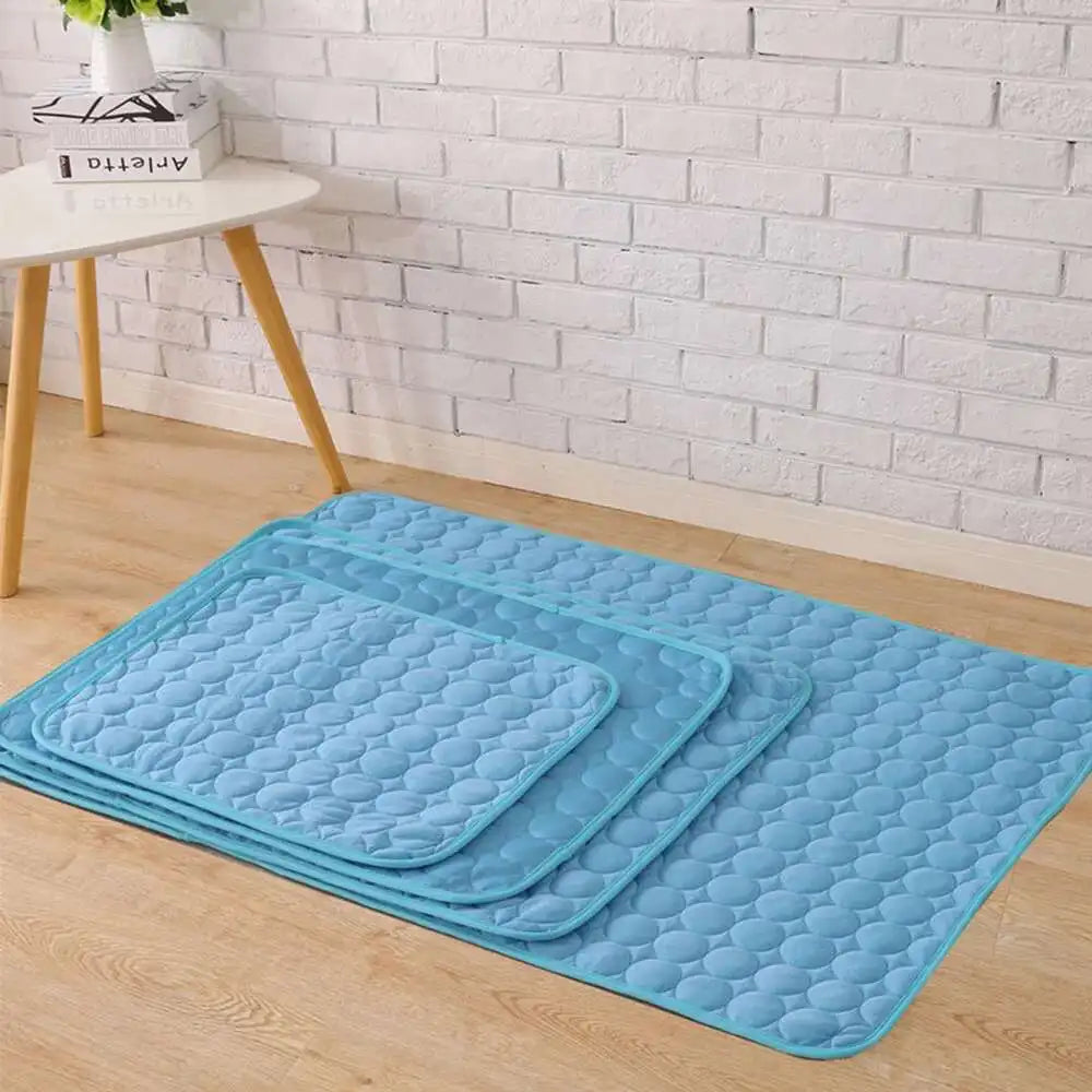 Cooling Dog Mat Summer Pad Mat For Dogs Cat Ice Silk Blanket Sofa Breathable Pet Dog Bed Summer Washable For Small Large Dog Cat