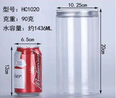 Wholesale 10/30/50pcs Empty Plastic Clear Cosmetic Jars PET Food Jar Makeup Container With Silver aluminum lid Seal Food Cans