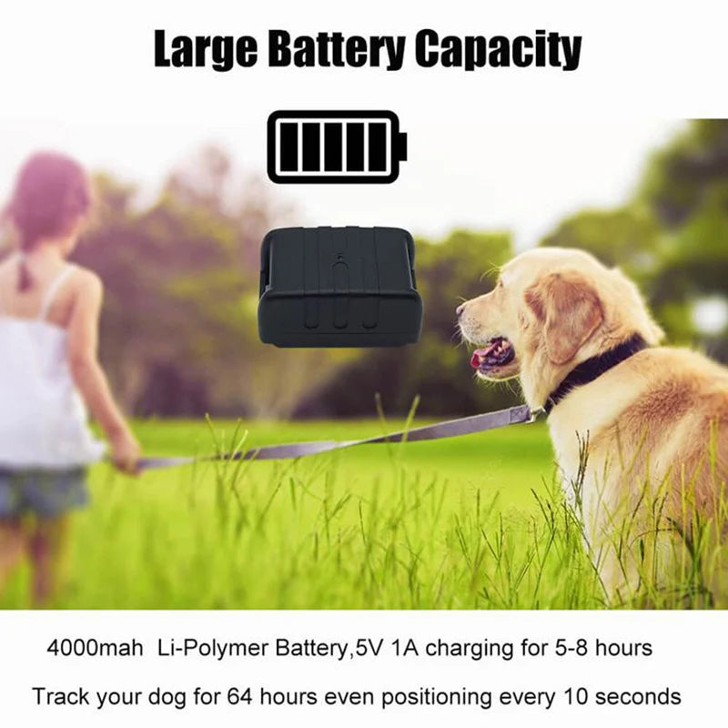 Pet Tracker Gps Collar for Dogs Gps Tracking  Animal Real Time Tracking IP67 Waterproof Hound Locator for Medium Large Dogs