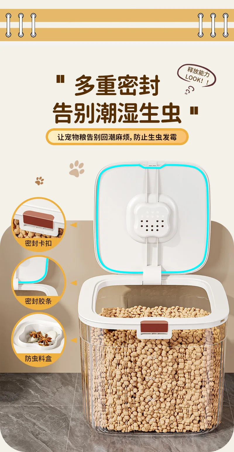 Pet Food Storage Bucket Dog Food Bucket Moisture-proof Storage Cat  Box With Lid