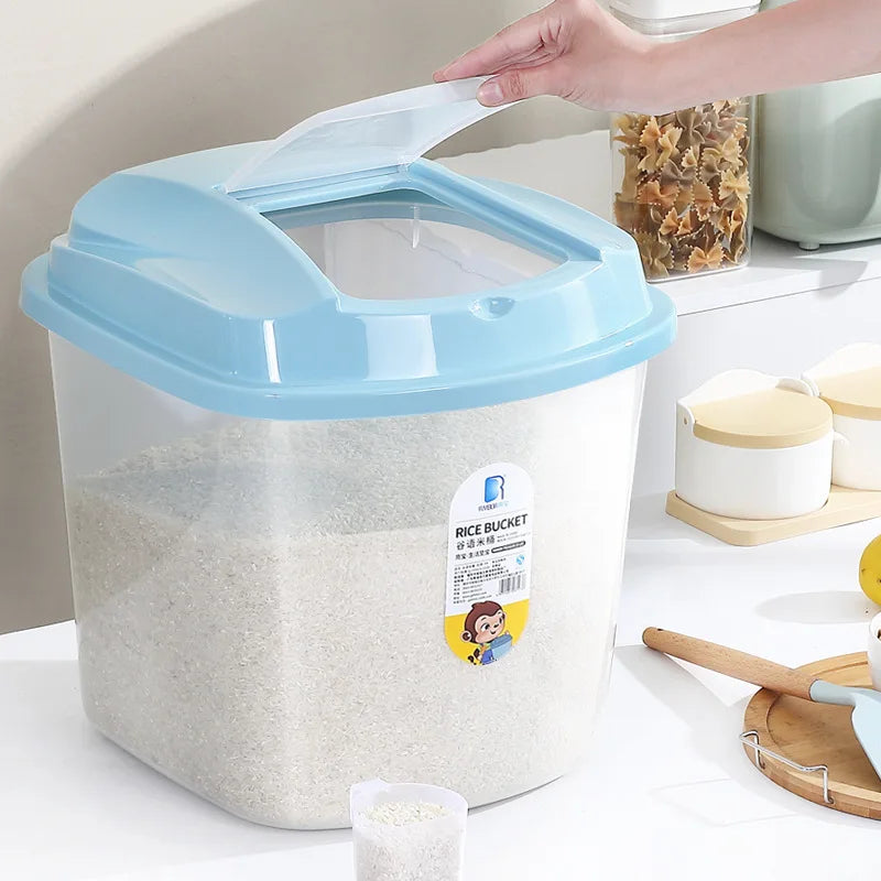 Rice Storage Container 25kg Airtight Dog Pet Dry Grain Rice Food Storage Containers With Insect-resistant Lid Large