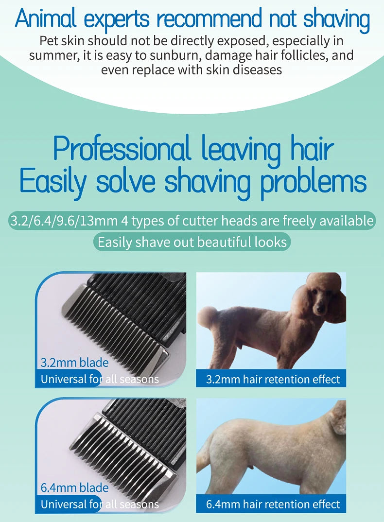 Fenice Electrical Pet Clipper Machine Dog Hair Clippers Grooming Animals Haircut Trimmer Shaver Set Pets Cordless Rechargeable
