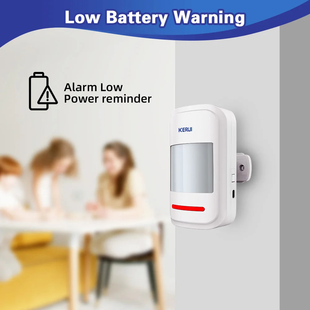 KERUI 433MHz Infrared Motion Sensor Detector Alarm/Doorbell Two Modes Wireless PIR Motion Alarm with Remote SOS for Home Elders