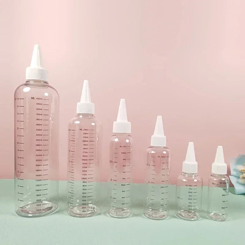 5Pcs 30/60/100/120/250/500ml PET Plastic Ink Bottles Empty Dropper Bottles With Screw-On Lids Squeezable Liquid Oil Container
