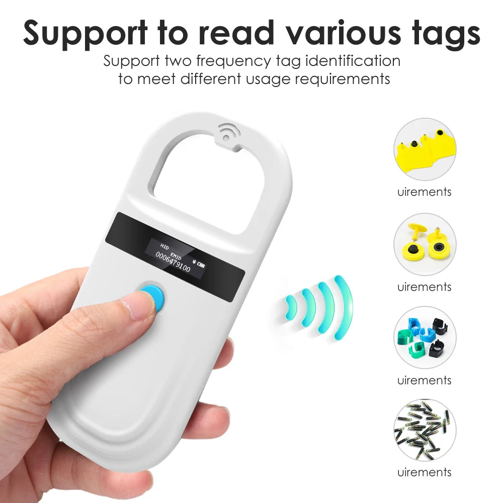 Pet ID Chip Digital Scanner USB RFID Dog Cat Animal Handheld 134.2KHz Identification Tag Card Reader Chip