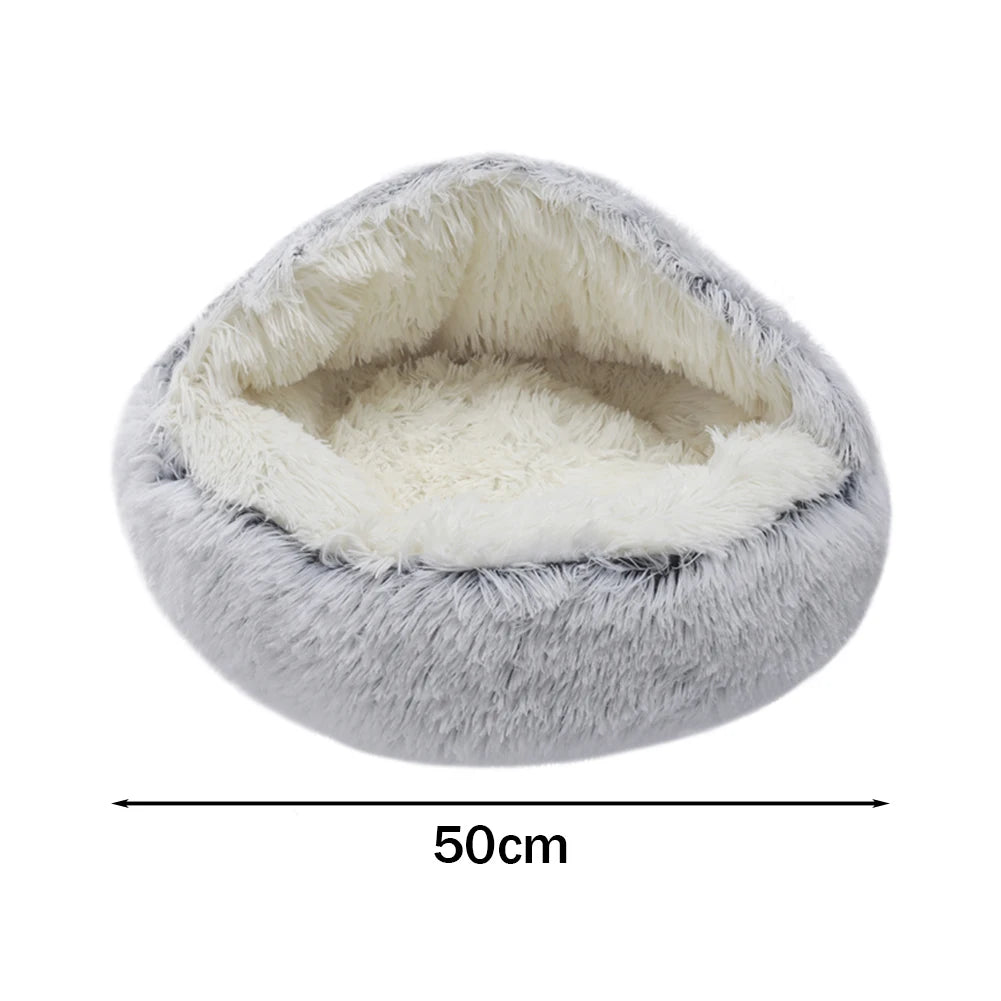 Tieker Plush Pet Bed Round Cat and Dog Soft Bed Pet Mattress Sleeping Hole Universal Suitable for All Seasons Small Cats and Dog