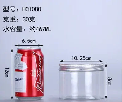Wholesale 10/30/50pcs Empty Plastic Clear Cosmetic Jars PET Food Jar Makeup Container With Silver aluminum lid Seal Food Cans