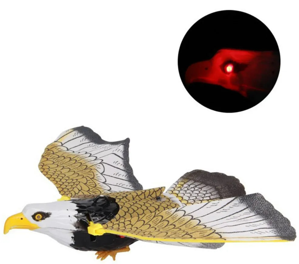 1Pcs Electric Flying Eagle Electronic Pet Toy Rotating Simulation Flying Bird With Light Music