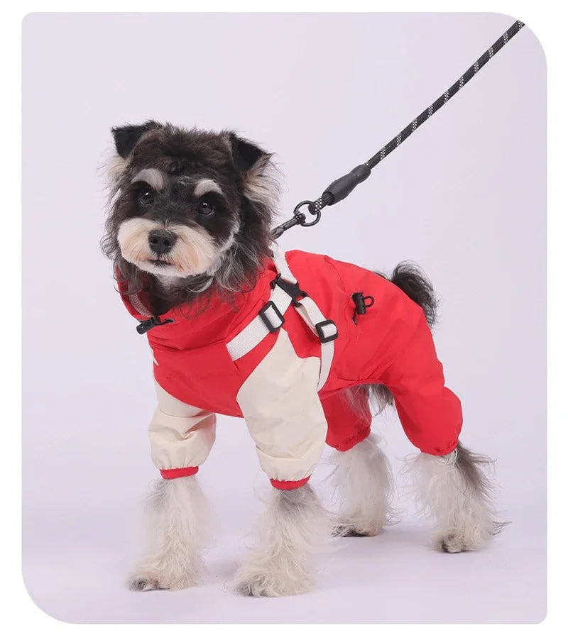 Pet Dog Waterproof Coat Puppy Hooded Jacket for Rainy Day Outdoor Dog Raincoat Reflective Clothes for Small Medium Large Dogs