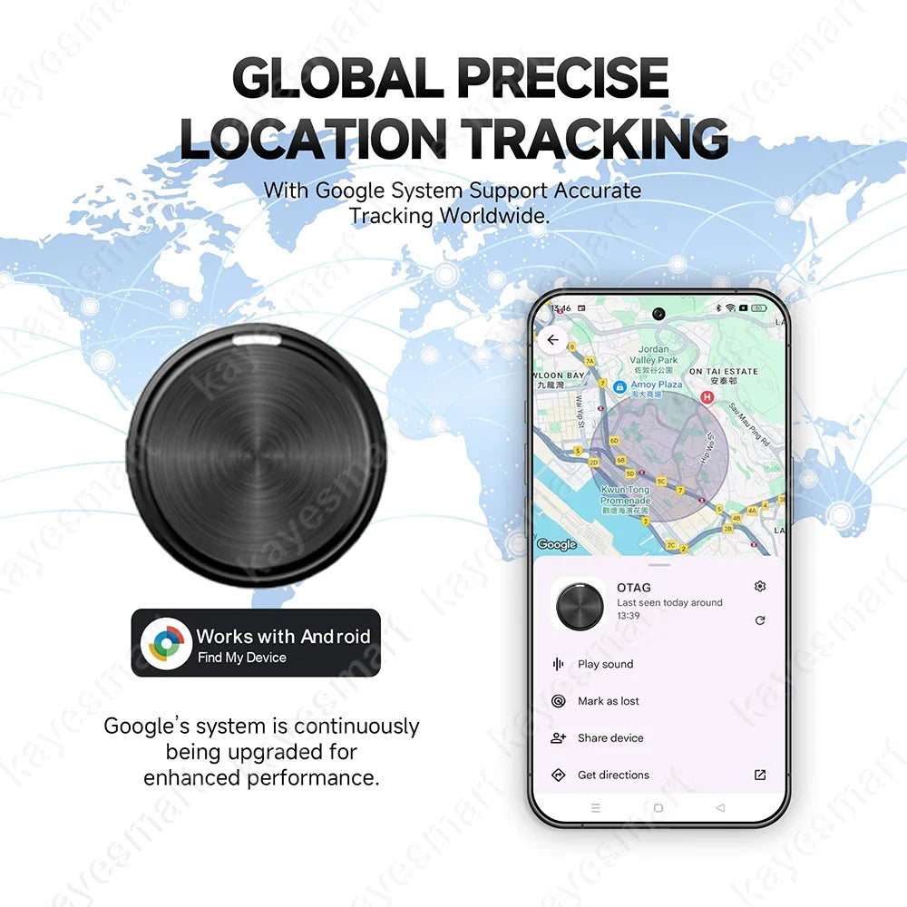 Smart Tracker Tag Bluetooth Locator Anti-Lost Device Mobile Pet Elderly Kids Finder Works With Android Google Find My Device App