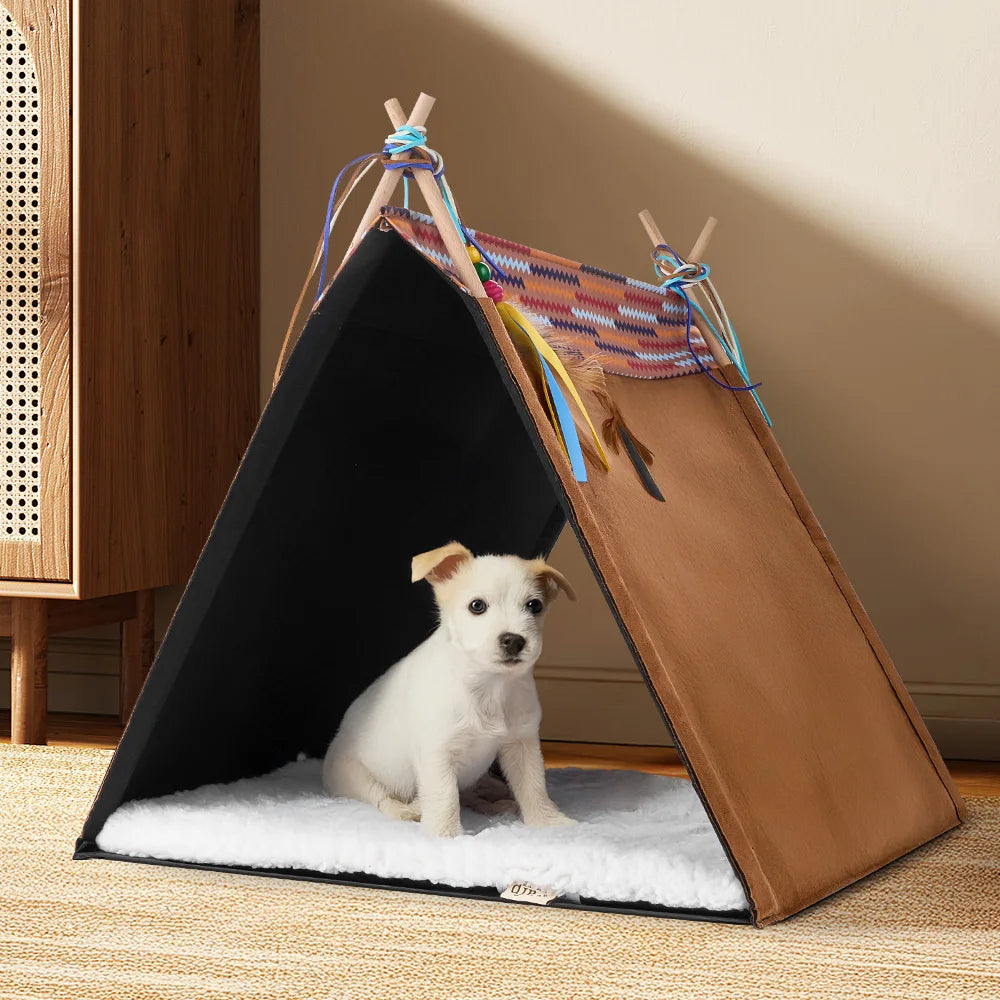 Tieker Pet Tent Cat Bed Dog House with Removable Mat Easy to Wash, Portable Dog Bed Pet Tent