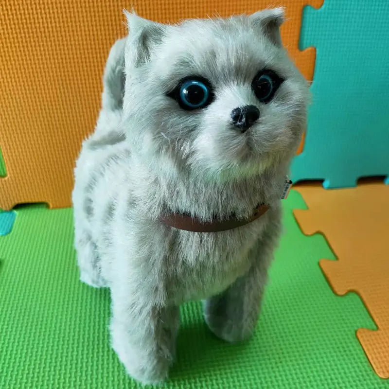 Robot Cat Electronic Plush Cat Singing Songs Dog Walk Electric Kitten Leash Control Music Kitty Pet Cute Animal Toy Kids Gift