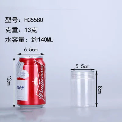 Wholesale 50pcs/pack Empty Plastic Clear Cosmetic Jars PET Food Jar Makeup Container With plastic lid Food Cans Seal Cans