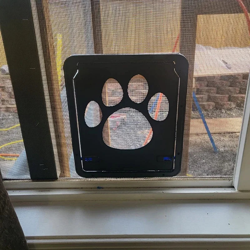 Pet Door New Safe Lockable Magnetic Screen Outdoor Dogs Cats Window Gate House Enter Freely Fashion Pretty Garden Easy Install