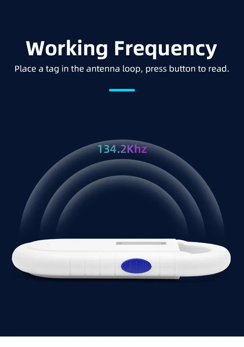 5YOA Pet Scanner OLED Display ISO11784/5 Animal Pet ID Reader Chip Transponder USB RFID Handheld Microchip Scanner for animals