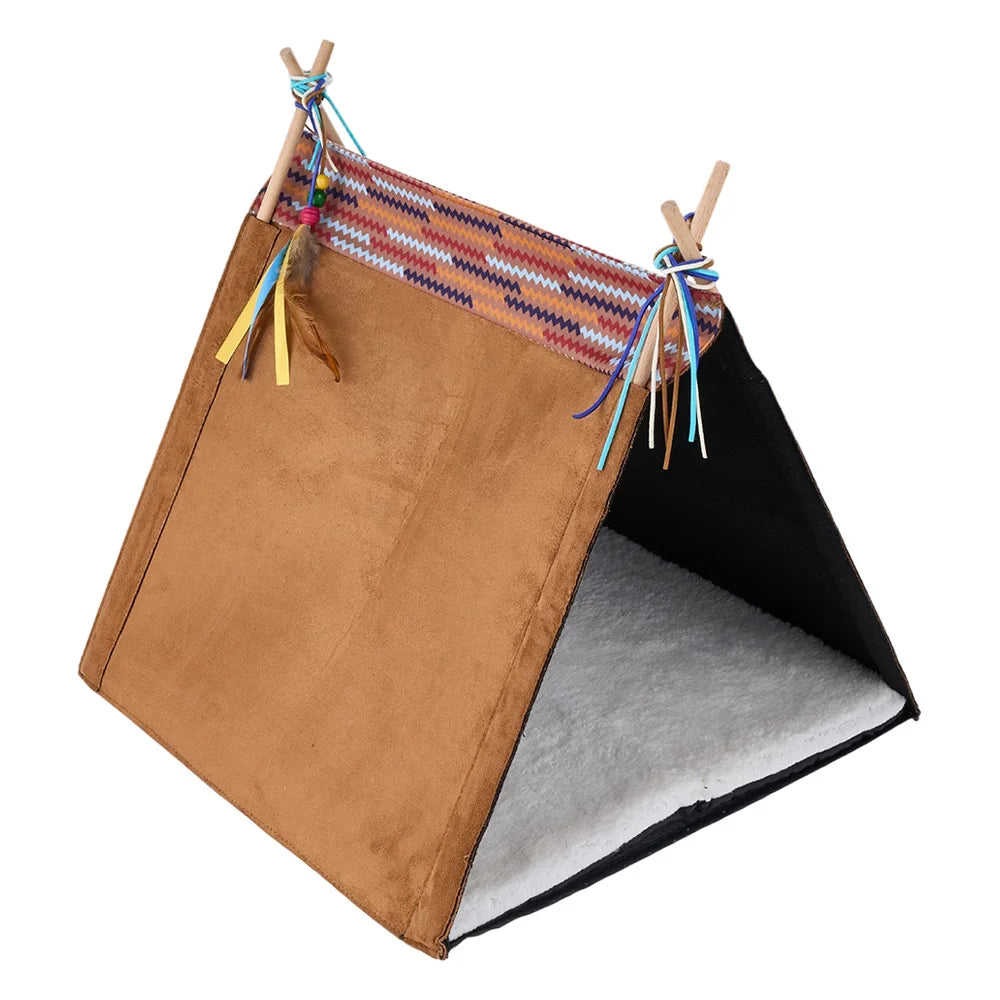 Tieker Pet Tent Cat Bed Dog House with Removable Mat Easy to Wash, Portable Dog Bed Pet Tent