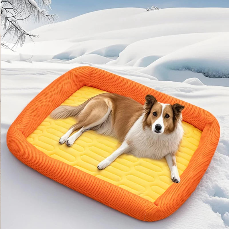 Summer Dopamine Color Matching Cooling Pet Bed,No Gel,Breathable Cat Kennel Suitable for medium and large dogs,Better With AC