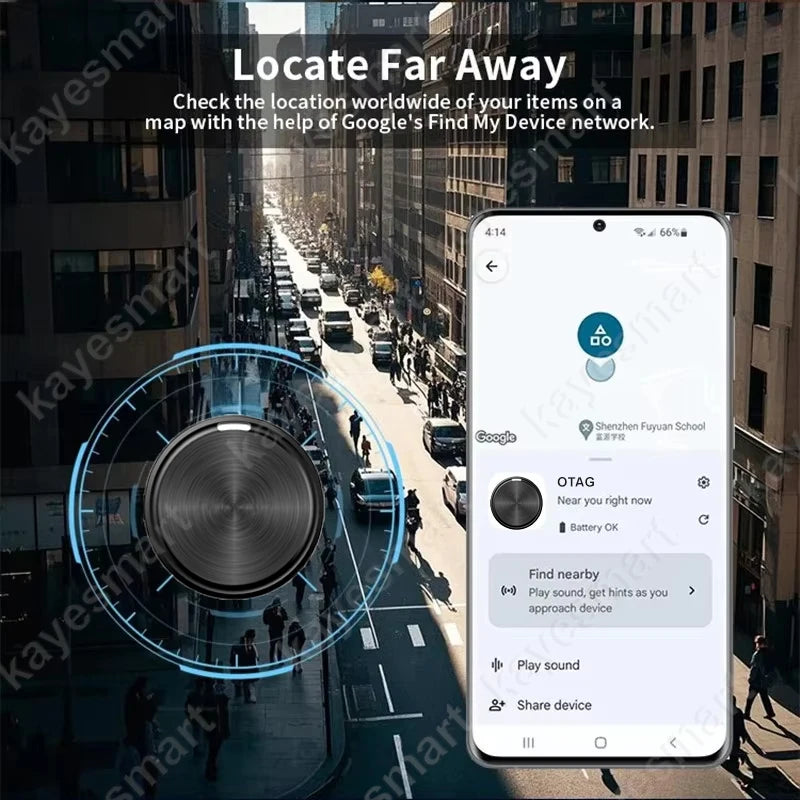 Smart Tracker Tag Bluetooth Locator Anti-Lost Device Mobile Pet Elderly Kids Finder Works With Android Google Find My Device App