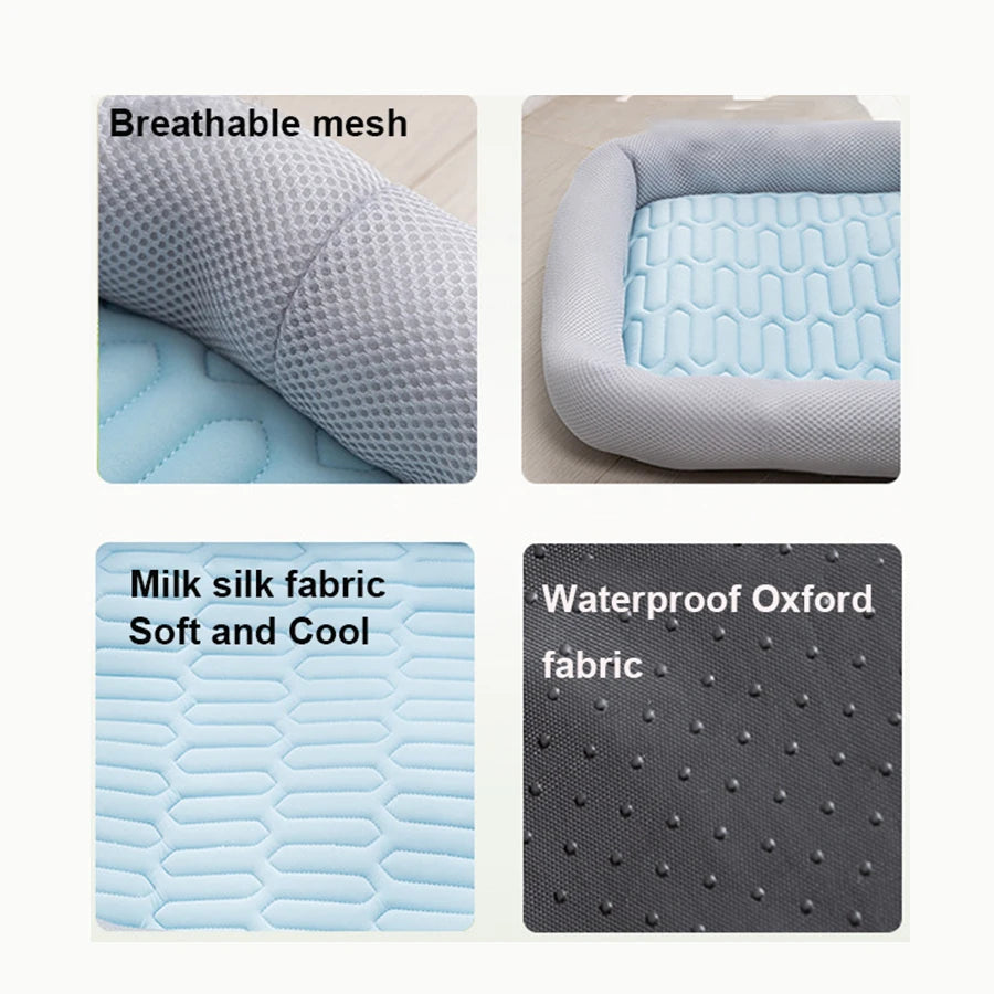 Summer Dopamine Color Matching Cooling Pet Bed,No Gel,Breathable Cat Kennel Suitable for medium and large dogs,Better With AC