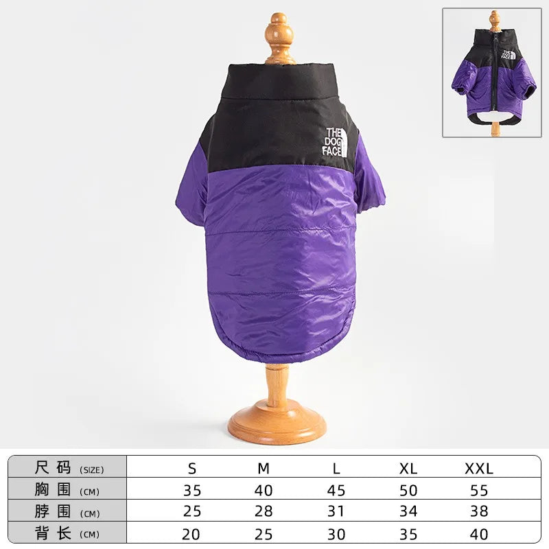 Large Winter Pets Dog Clothes French Bulldog Puppy Warm Windproof Jacket Small Medium Dog Reflective Coat Chihuahua Pet Outfits