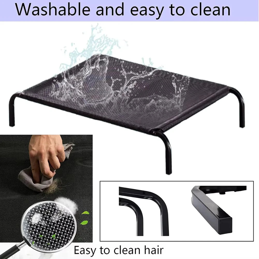 BRIEFNESS Waterproof Elevated Dog Bed with Non-Slip Feet, Breathable Mesh Washable Indoor/Outdoor Pet Sofa Bed for Camping Cats