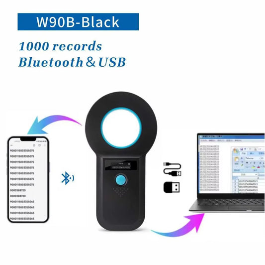 Bluetooth Microchip Reader Chip Portable OLED Pet Scanner 134.2khz Pet iD Scanner For Rabbit Cattle Cat Dog