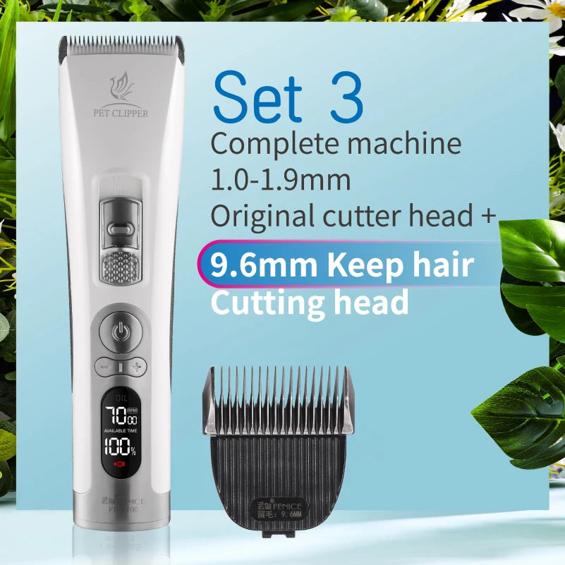 Fenice Electrical Pet Clipper Machine Dog Hair Clippers Grooming Animals Haircut Trimmer Shaver Set Pets Cordless Rechargeable