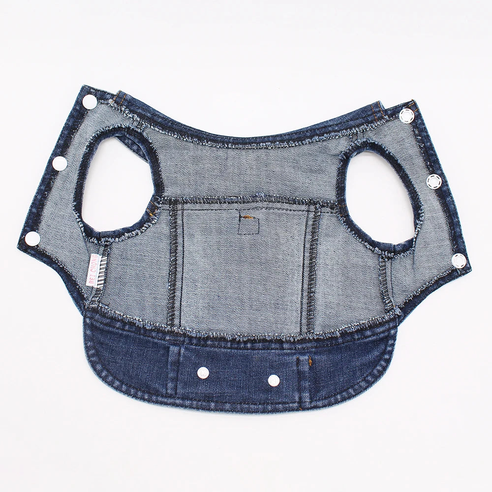 2024 New Thin Pet Dog Jeans Jacket Puppy Denim Clothes with Dog Leash Traction Buckle Cool Harness Vest for Small Medium Dogs