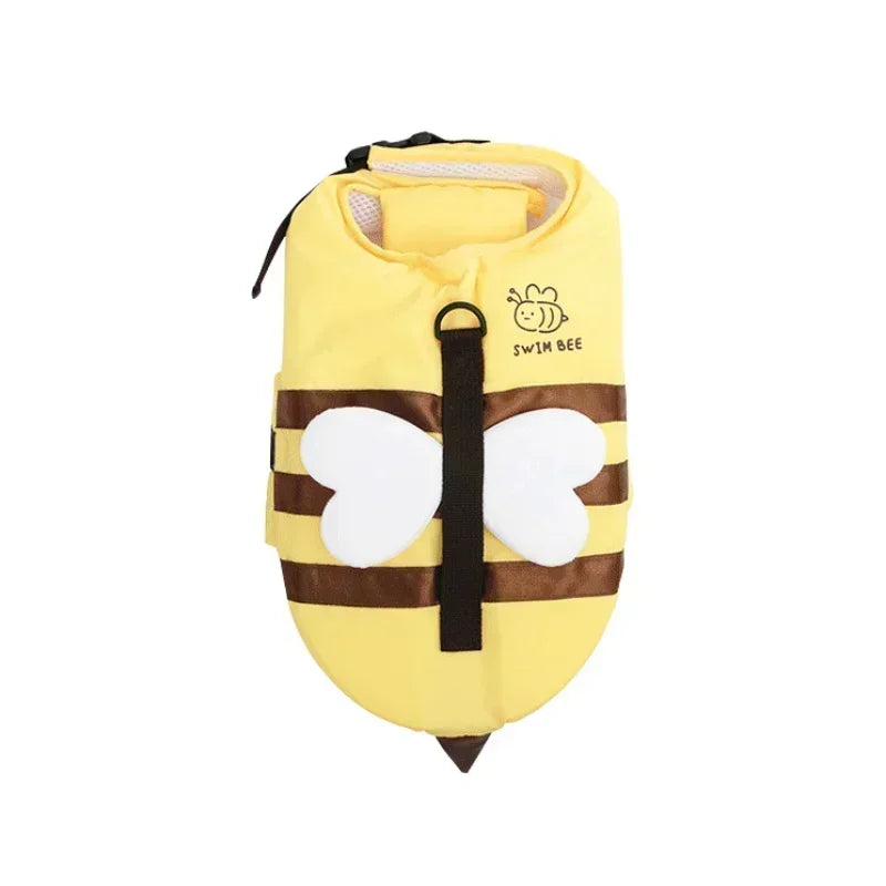 2025 Summer Dog Swimsuit & Life Jacket - Cute Bee Swim Vest, Waterproof Pet Safety Harness for Pool/Beach, Puppy Swimwear