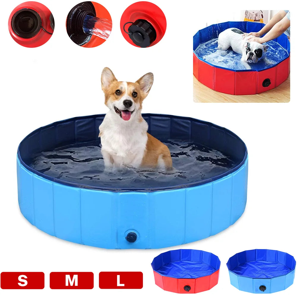 160*30cm/120*30cm/ 80*20cm Pet Pool Swimming Pool Foldable Dog Bath Portable Pet Pool With Drain valve Outdoor Dog Bathing Tub