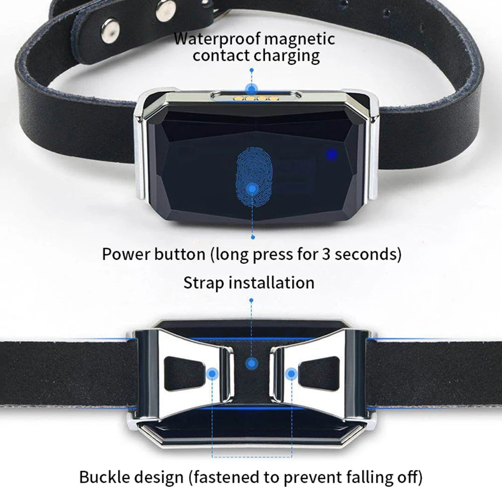 Smart Positioning Tracker Wearable Collar Pet Tracking Locator Waterproof IP67 Anti-lost Record Multifunctional for Kids Elderly