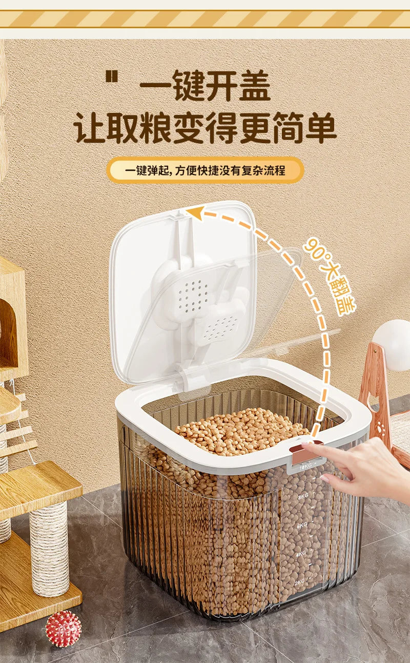 Pet Food Storage Bucket Dog Food Bucket Moisture-proof Storage Cat  Box With Lid